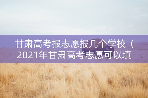 甘肃高考报志愿报几个学校（2021年甘肃高考志愿可以填几个学校）