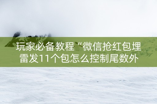 玩家必备教程“微信抢红包埋雷发11个包怎么控制尾数外挂”（详细透视教程）-哔哩哔哩