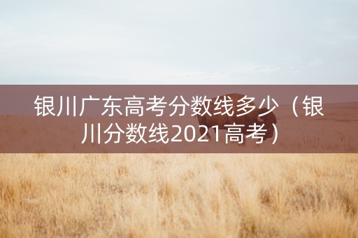 银川广东高考分数线多少（银川分数线2021高考）