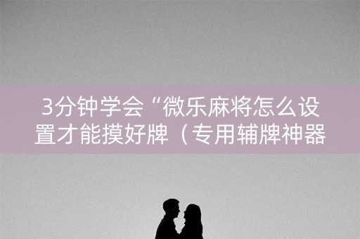 3分钟学会“微乐麻将怎么设置才能摸好牌（专用辅牌神器免安装）