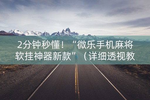2分钟秒懂！“微乐手机麻将软挂神器新款”（详细透视教程）-哔哩哔哩
