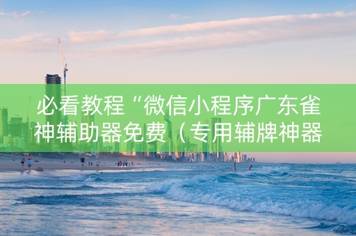 必看教程“微信小程序广东雀神辅助器免费（专用辅牌神器免安装）