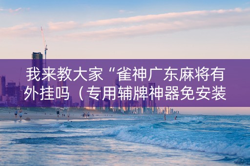 我来教大家“雀神广东麻将有外挂吗（专用辅牌神器免安装）