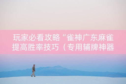 玩家必看攻略“雀神广东麻雀提高胜率技巧（专用辅牌神器免安装）