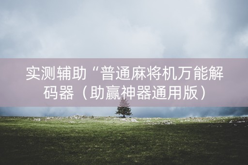 实测辅助“普通麻将机万能解码器（助赢神器通用版）