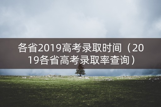 各省2019高考录取时间（2019各省高考录取率查询）