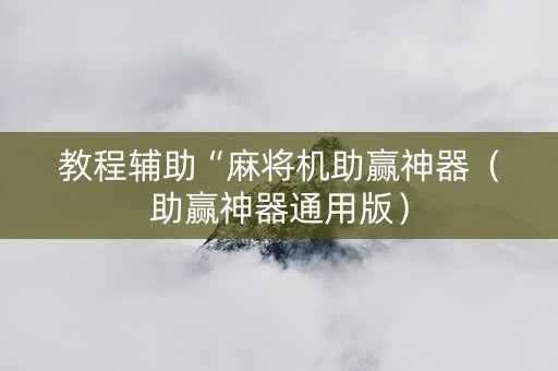 教程辅助“麻将机助赢神器（助赢神器通用版）