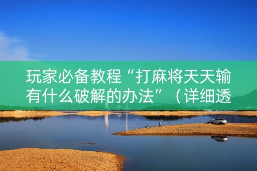 玩家必备教程“打麻将天天输有什么破解的办法”（详细透视教程）-哔哩哔哩
