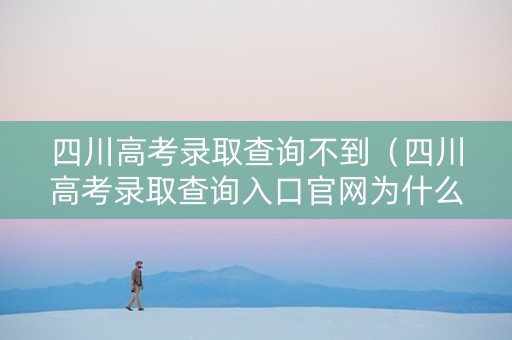 四川高考录取查询不到（四川高考录取查询入口官网为什么进不去）