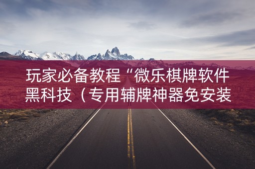 玩家必备教程“微乐棋牌软件黑科技（专用辅牌神器免安装）