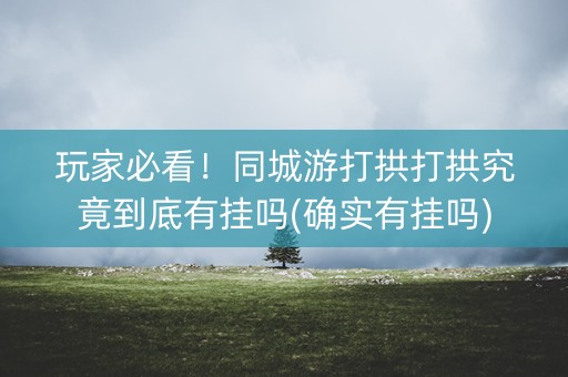 玩家必看！同城游打拱打拱究竟到底有挂吗(确实有挂吗)