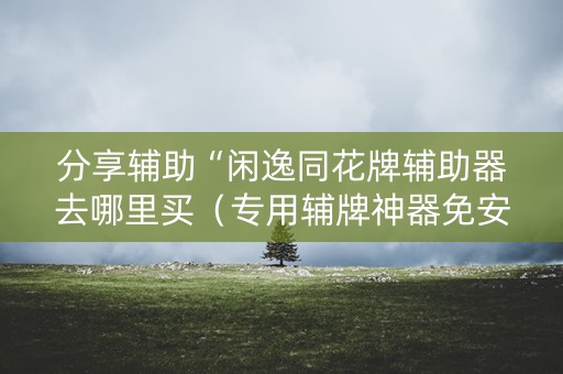 分享辅助“闲逸同花牌辅助器去哪里买（专用辅牌神器免安装）