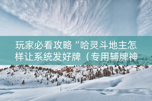 玩家必看攻略“哈灵斗地主怎样让系统发好牌（专用辅牌神器免安装）