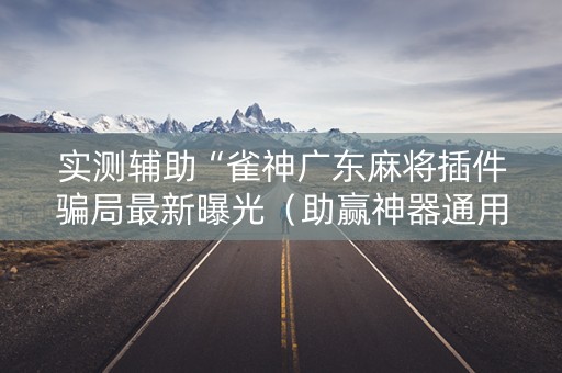 实测辅助“雀神广东麻将插件骗局最新曝光（助赢神器通用版）