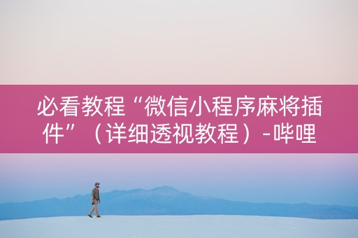 必看教程“微信小程序麻将插件”（详细透视教程）-哔哩哔哩