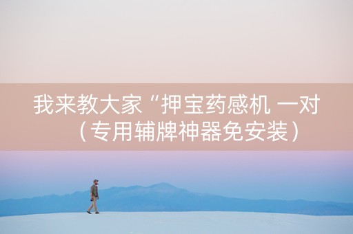 我来教大家“押宝药感机 一对（专用辅牌神器免安装）