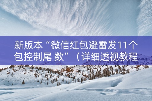 新版本“微信红包避雷发11个包控制尾 数”（详细透视教程）-哔哩哔哩