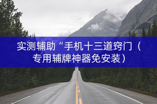 实测辅助“手机十三道窍门（专用辅牌神器免安装）