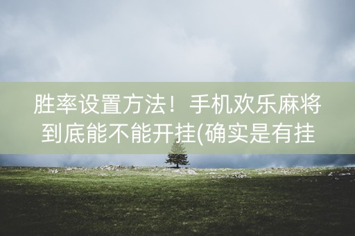 胜率设置方法！手机欢乐麻将到底能不能开挂(确实是有挂的)