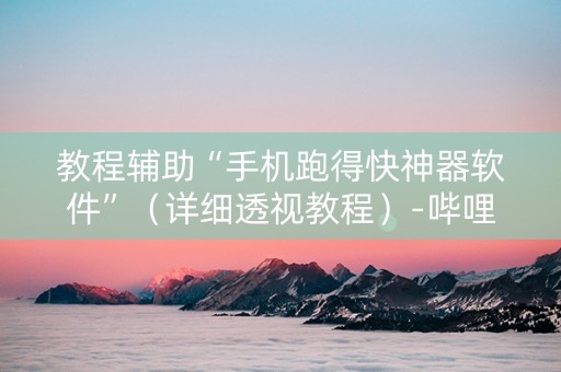 教程辅助“手机跑得快神器软件”（详细透视教程）-哔哩哔哩