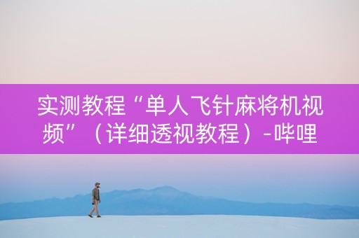实测教程“单人飞针麻将机视频”（详细透视教程）-哔哩哔哩