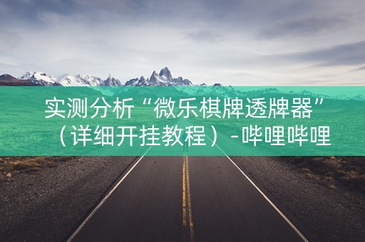 实测分析“微乐棋牌透牌器”（详细开挂教程）-哔哩哔哩