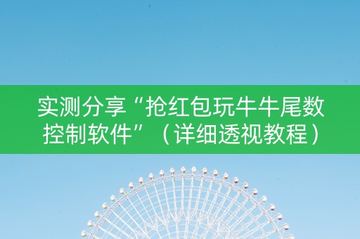 实测分享“抢红包玩牛牛尾数控制软件”（详细透视教程）-哔哩哔哩