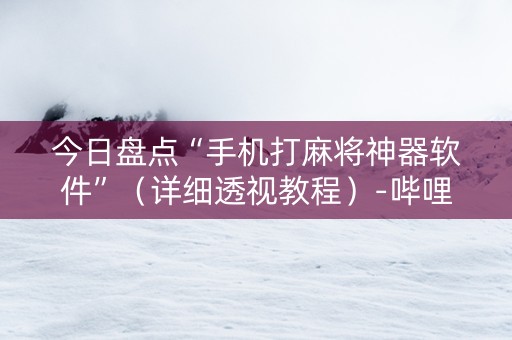 今日盘点“手机打麻将神器软件”（详细透视教程）-哔哩哔哩