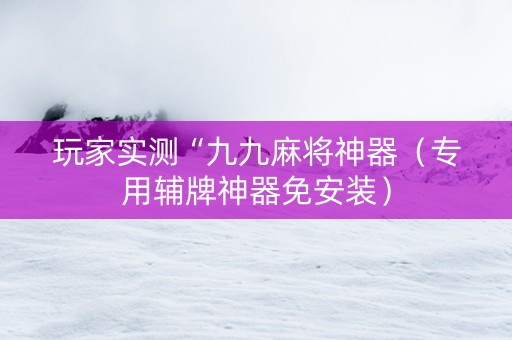 玩家实测“九九麻将神器（专用辅牌神器免安装）