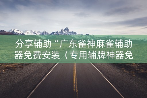 分享辅助“广东雀神麻雀辅助器免费安装（专用辅牌神器免安装）