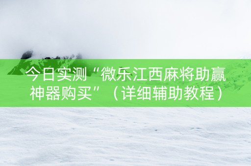 今日实测“微乐江西麻将助赢神器购买”（详细辅助教程）-哔哩哔哩