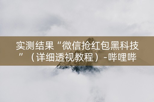 实测结果“微信抢红包黑科技”（详细透视教程）-哔哩哔哩