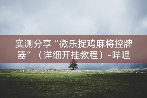 实测分享“微乐捉鸡麻将控牌器”（详细开挂教程）-哔哩哔哩