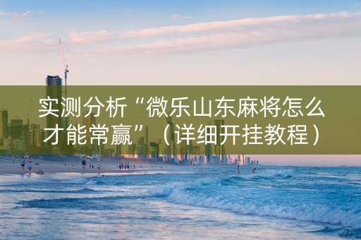 实测分析“微乐山东麻将怎么才能常赢”（详细开挂教程）-哔哩哔哩