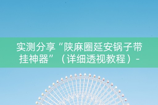 实测分享“陕麻圈延安锅子带挂神器”（详细透视教程）-哔哩哔哩