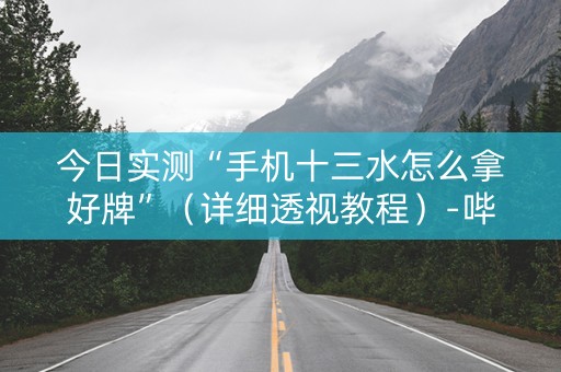 今日实测“手机十三水怎么拿好牌”（详细透视教程）-哔哩哔哩