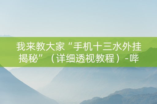 我来教大家“手机十三水外挂揭秘”（详细透视教程）-哔哩哔哩