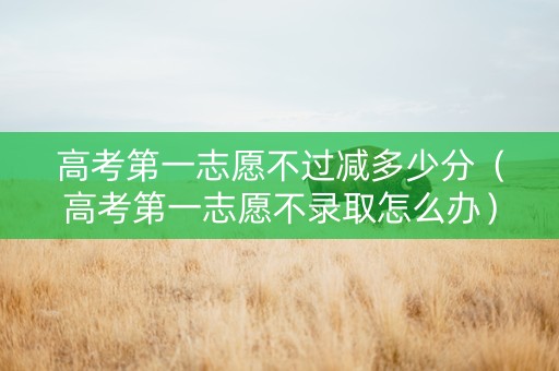 高考第一志愿不过减多少分（高考第一志愿不录取怎么办）
