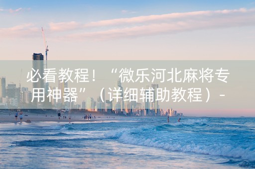 必看教程！“微乐河北麻将专用神器”（详细辅助教程）-哔哩哔哩