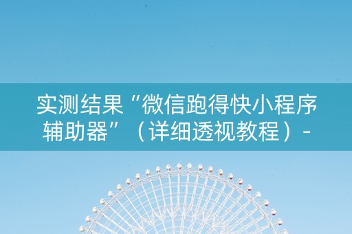 实测结果“微信跑得快小程序辅助器”（详细透视教程）-哔哩哔哩