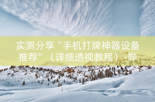 实测分享“手机打牌神器设备推荐”（详细透视教程）-哔哩哔哩