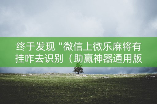 终于发现“微信上微乐麻将有挂咋去识别（助赢神器通用版）