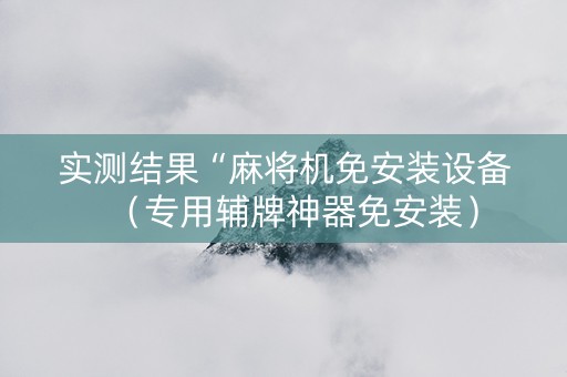 实测结果“麻将机免安装设备（专用辅牌神器免安装）