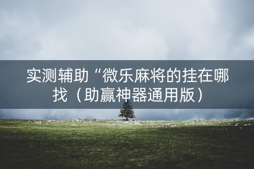 实测辅助“微乐麻将的挂在哪找（助赢神器通用版）