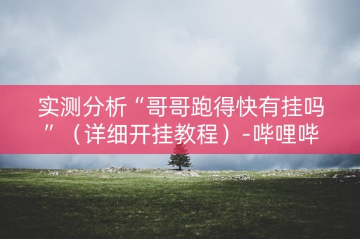 实测分析“哥哥跑得快有挂吗”（详细开挂教程）-哔哩哔哩
