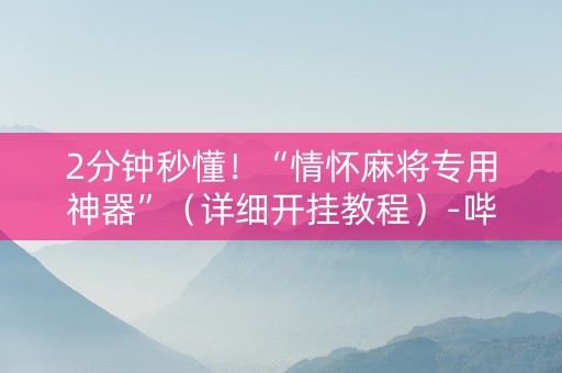 2分钟秒懂！“情怀麻将专用神器”（详细开挂教程）-哔哩哔哩
