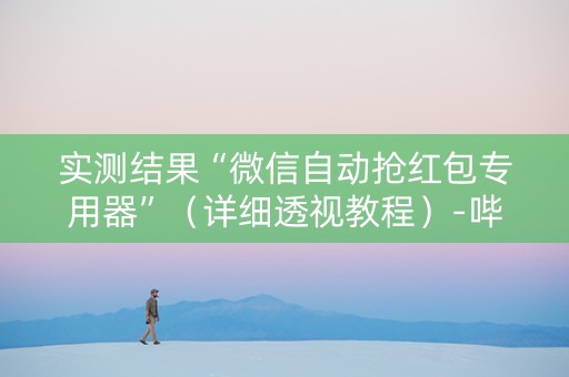 实测结果“微信自动抢红包专用器”（详细透视教程）-哔哩哔哩