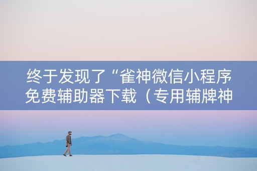 终于发现了“雀神微信小程序免费辅助器下载（专用辅牌神器免安装）