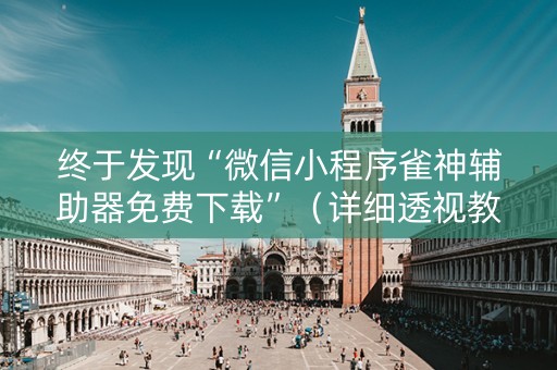 终于发现“微信小程序雀神辅助器免费下载”（详细透视教程）-哔哩哔哩