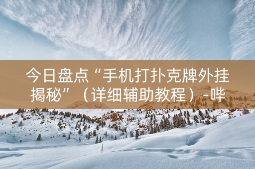 今日盘点“手机打扑克牌外挂揭秘”（详细辅助教程）-哔哩哔哩